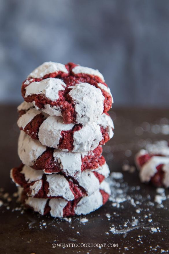 Red Velvet Cream Cheese Crinkle Cookies (from scratch) What To Cook Today