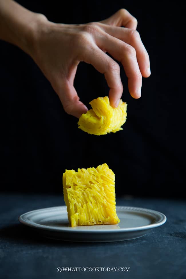 Bika Ambon Panggang / Kuih Bingka (with honeycomb texture)