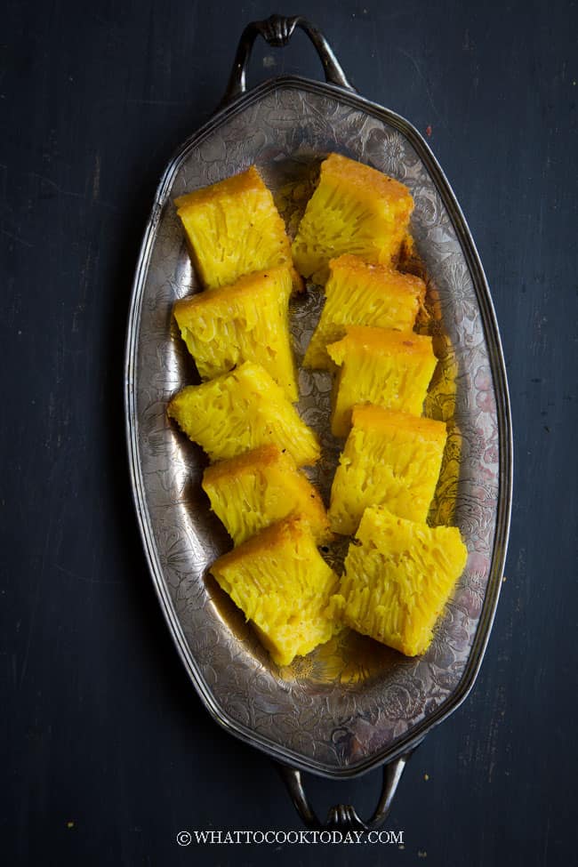 Bika Ambon Panggang / Kuih Bingka (with honeycomb texture)