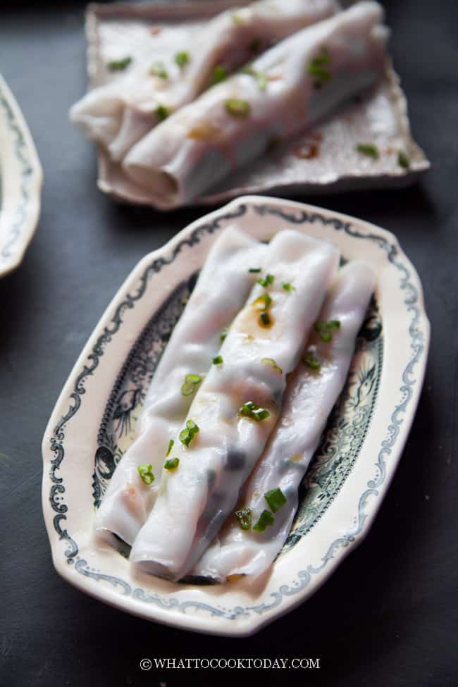 steamed rice rolls with beef (cheung fun) - smelly lunchbox