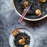 How to make Homemade Squid Ink Ramen and Buttered Ramen with Shrimp Stir-fry. Delicious Easy Perfect for Weeknight recipe. Click through for full recipe and step by step instructions