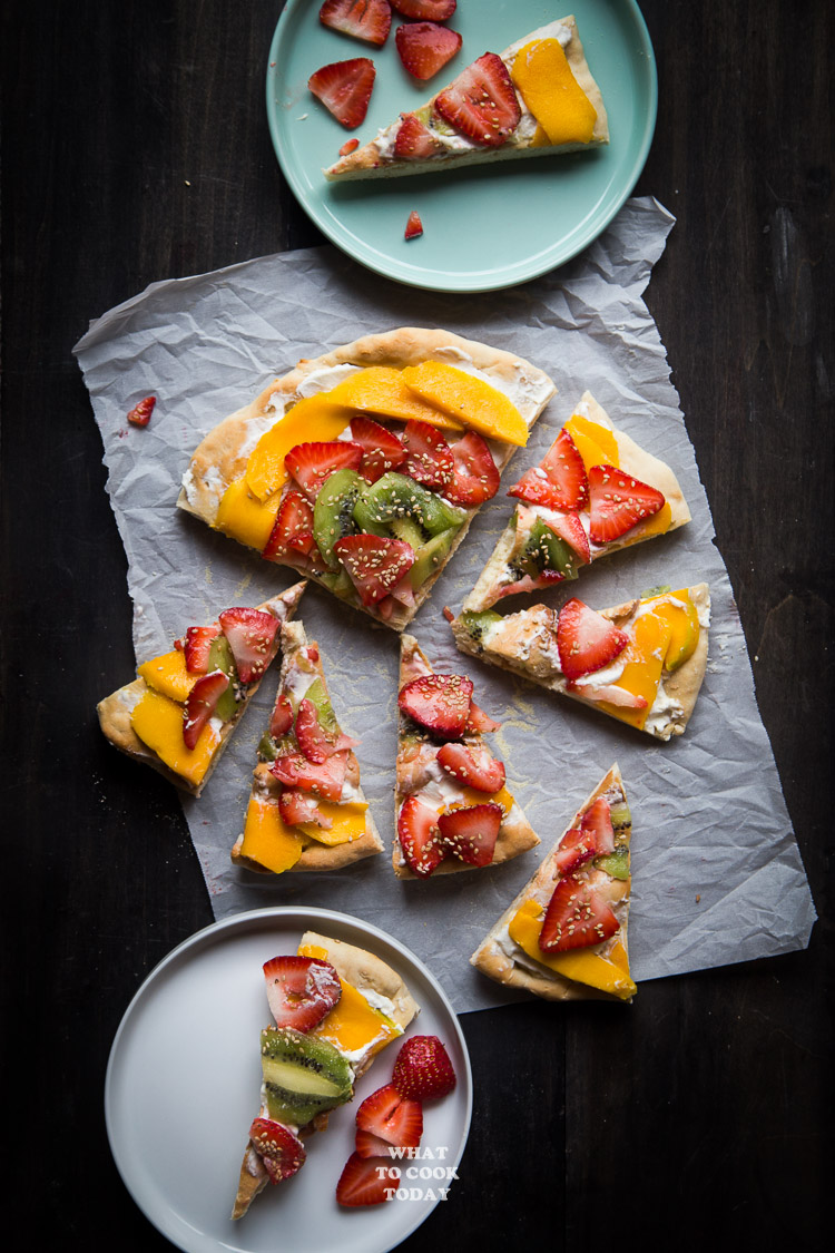 2-ingredient yogurt pizza dough and fruit pizza | What To Cook Today