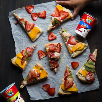 Super easy yogurt pizza dough and fruit pizza
