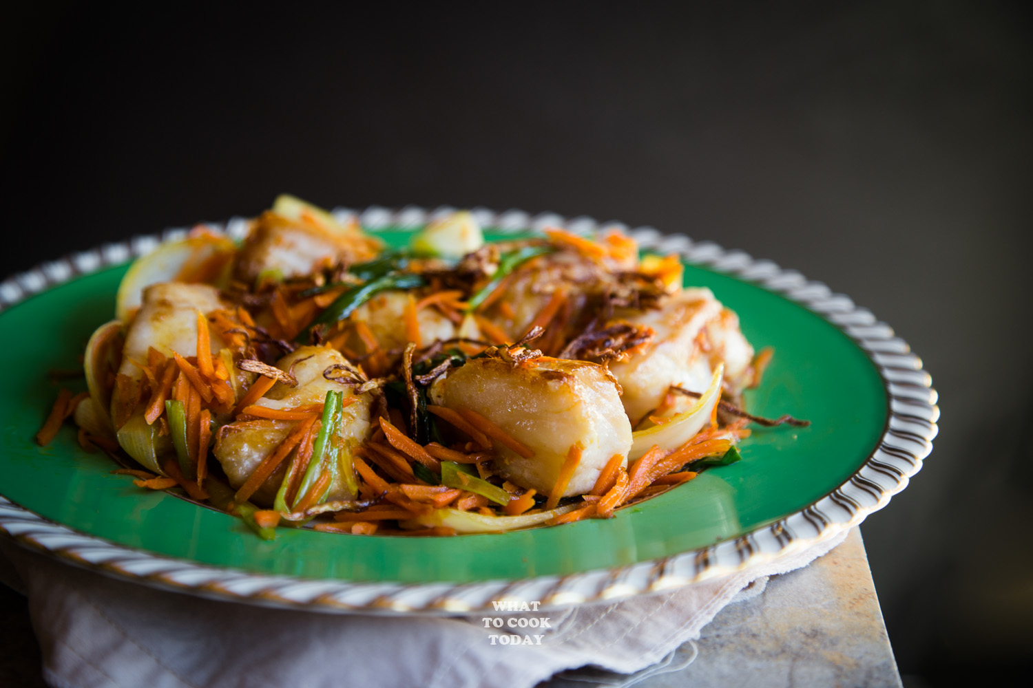 Pan-fried Cod Fish with Crispy Ginger #fish #seafood #ginger #easyrecipe #asianrecipe