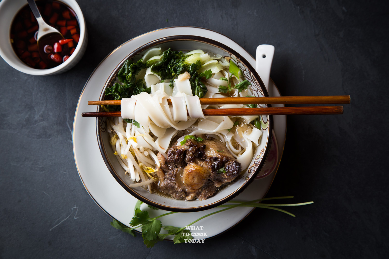 Instant Pot Oxtail Ho Fun Noodle Soup #instantpot #ricenoodles #noodlesoup #hofun #recipes