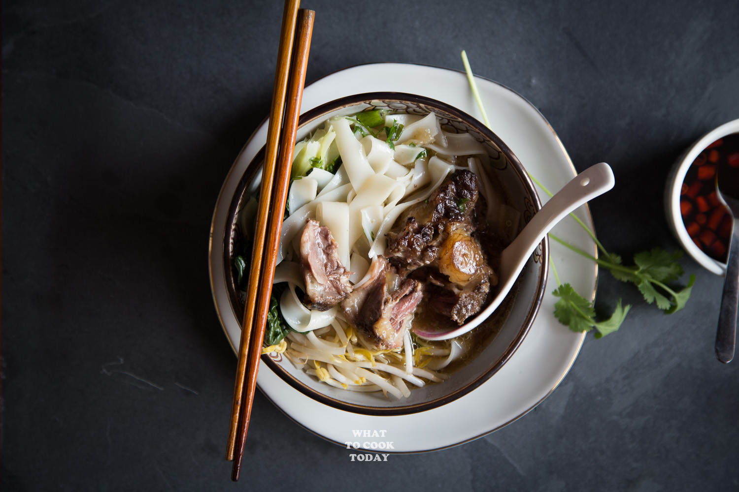 Instant Pot Oxtail Ho Fun Noodle Soup #instantpot #ricenoodles #noodlesoup #hofun #recipes