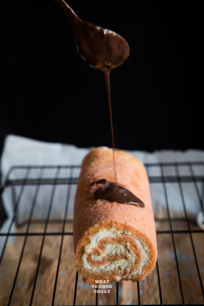 Pink Swiss Roll with Chocolate Ganache What To Cook Today
