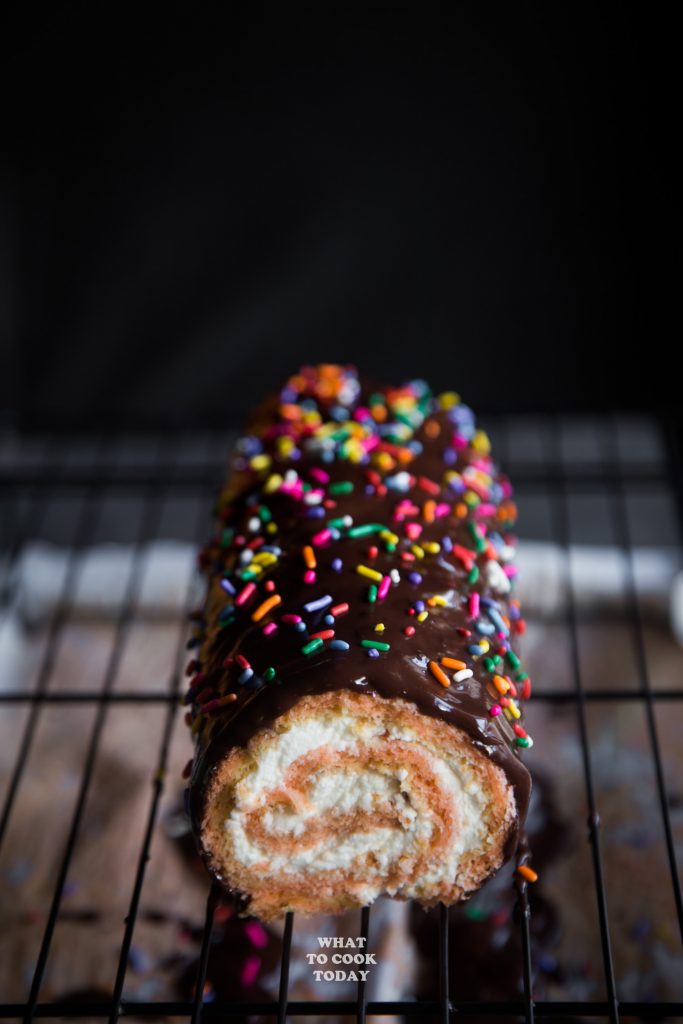 Pink Swiss Roll with Chocolate Ganache What To Cook Today