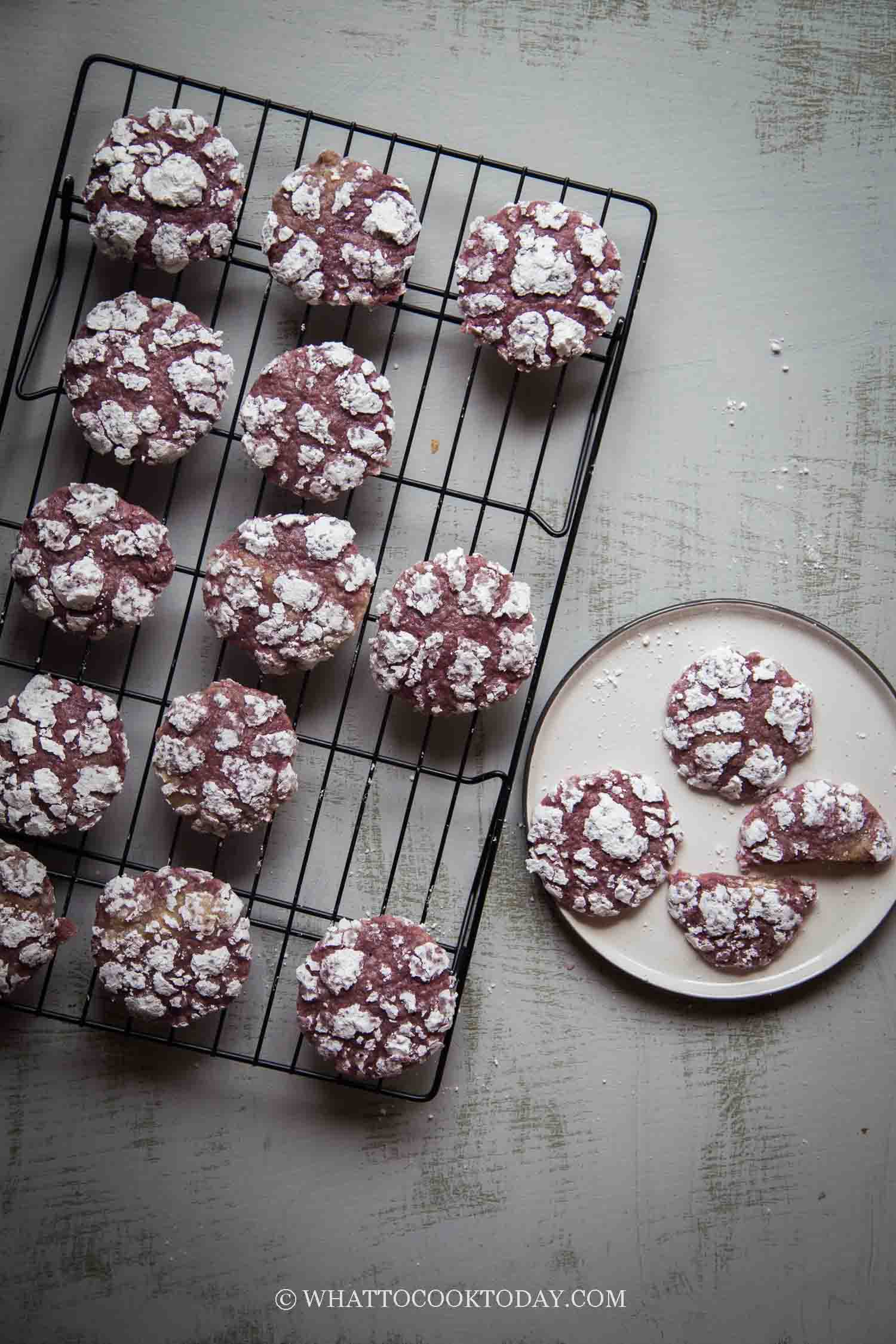 Amazingly Soft Ube Crinkle Cookies