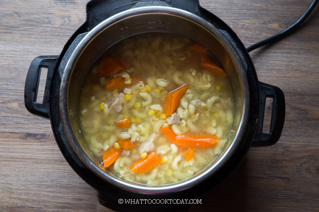 Super Easy Asian Chicken Macaroni Soup (Instant Pot or Stove-top)