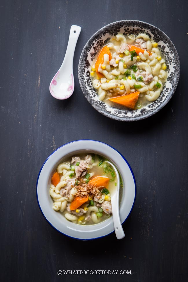 Super Easy Asian Chicken Macaroni Soup (Instant Pot or Stove-top)