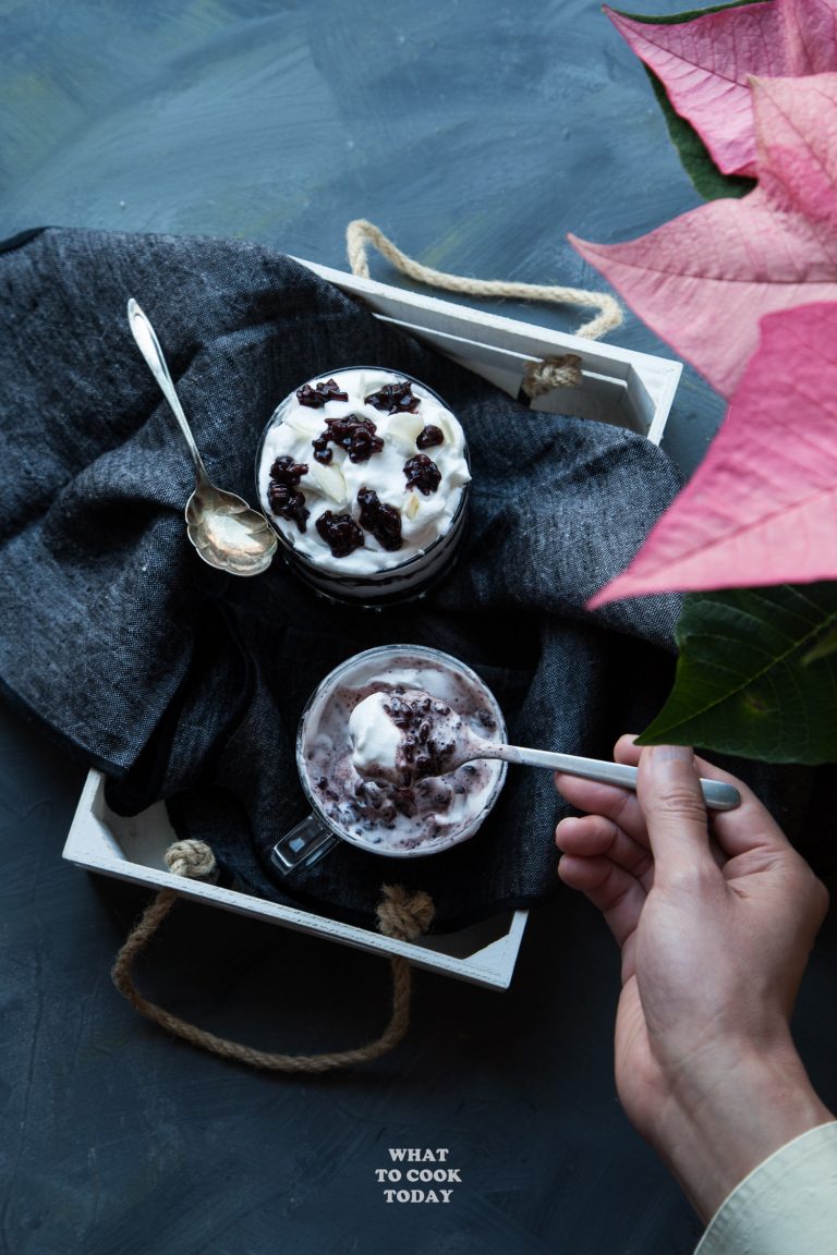 Sticky Rice Mousse Coconut Black Sticky Rice with White Chocolate Mousse - What To Cook Today