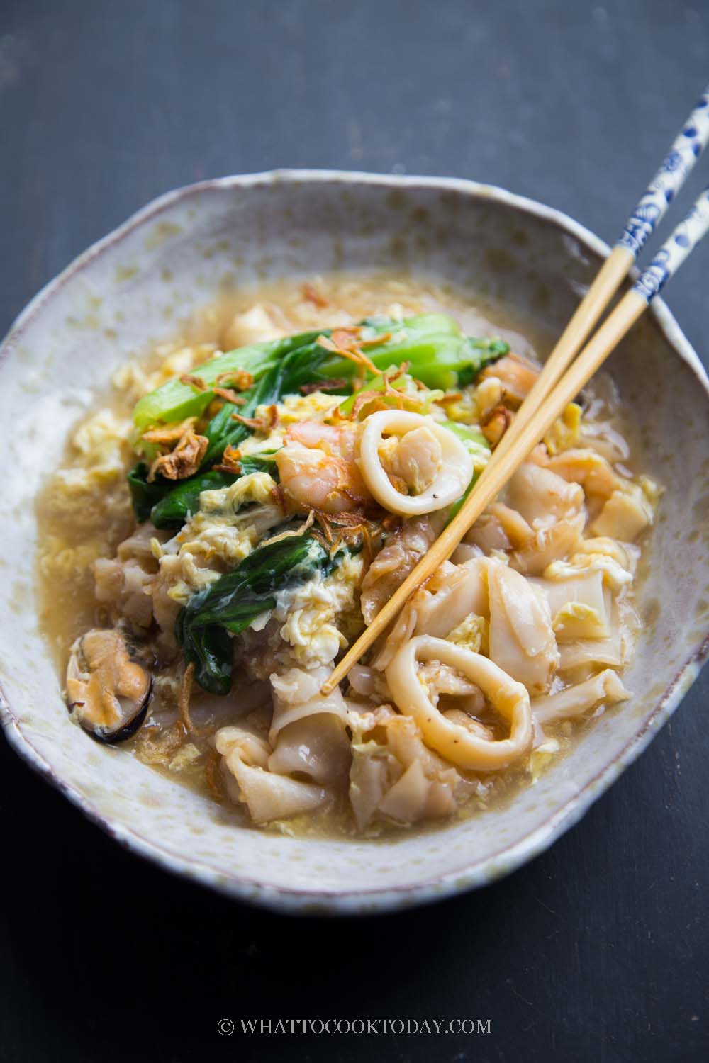 Wat Tan Hor (Cantonese Fried Flat Rice Noodles with Egg Gravy)