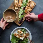 Tofu Satay with Almond Butter Sauce