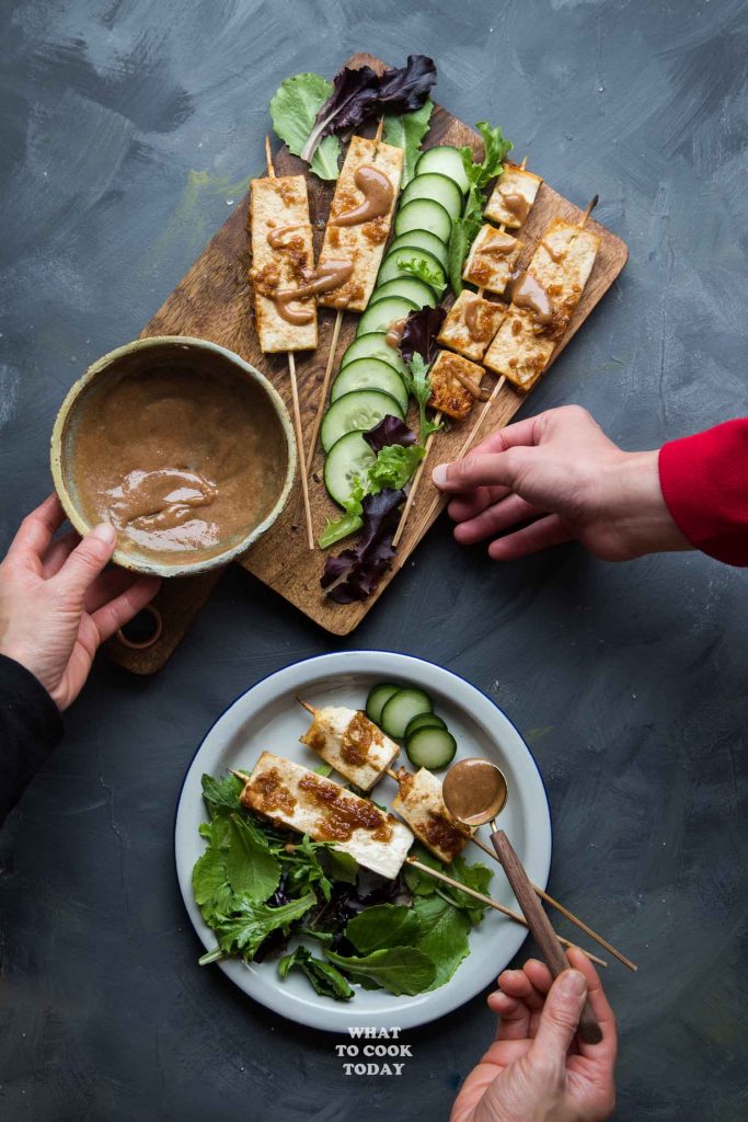 Tofu Satay with Almond Butter Sauce What To Cook Today