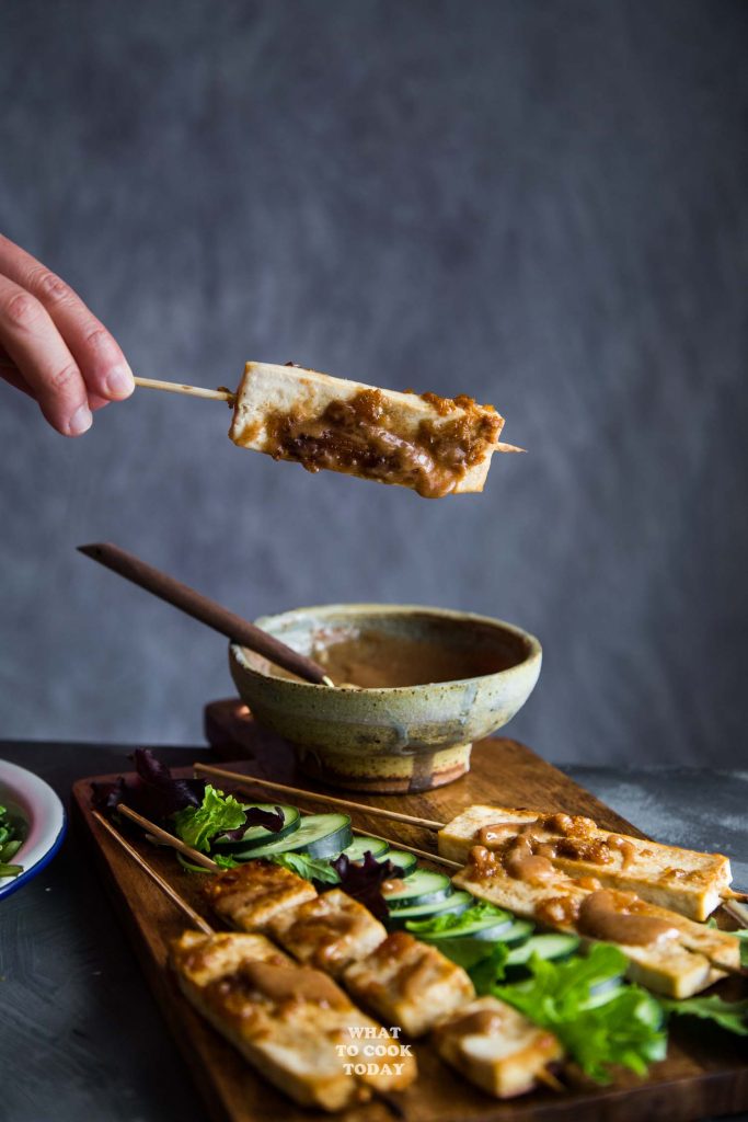 Tofu Satay with Almond Butter Sauce What To Cook Today