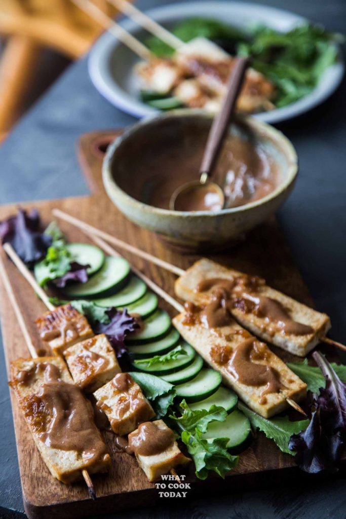 Tofu Satay with Almond Butter Sauce What To Cook Today
