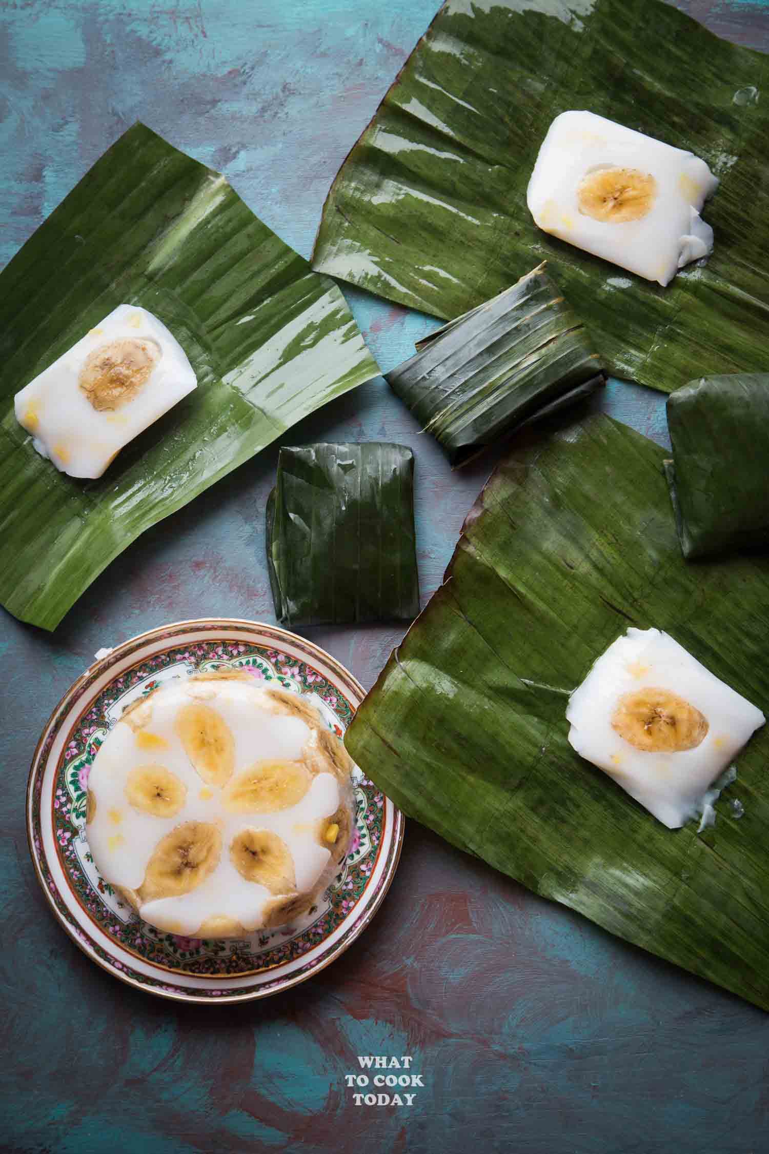 Hun kwe Pisang Nangka (Mung Bean Flour Banana Jackfruit Cake)