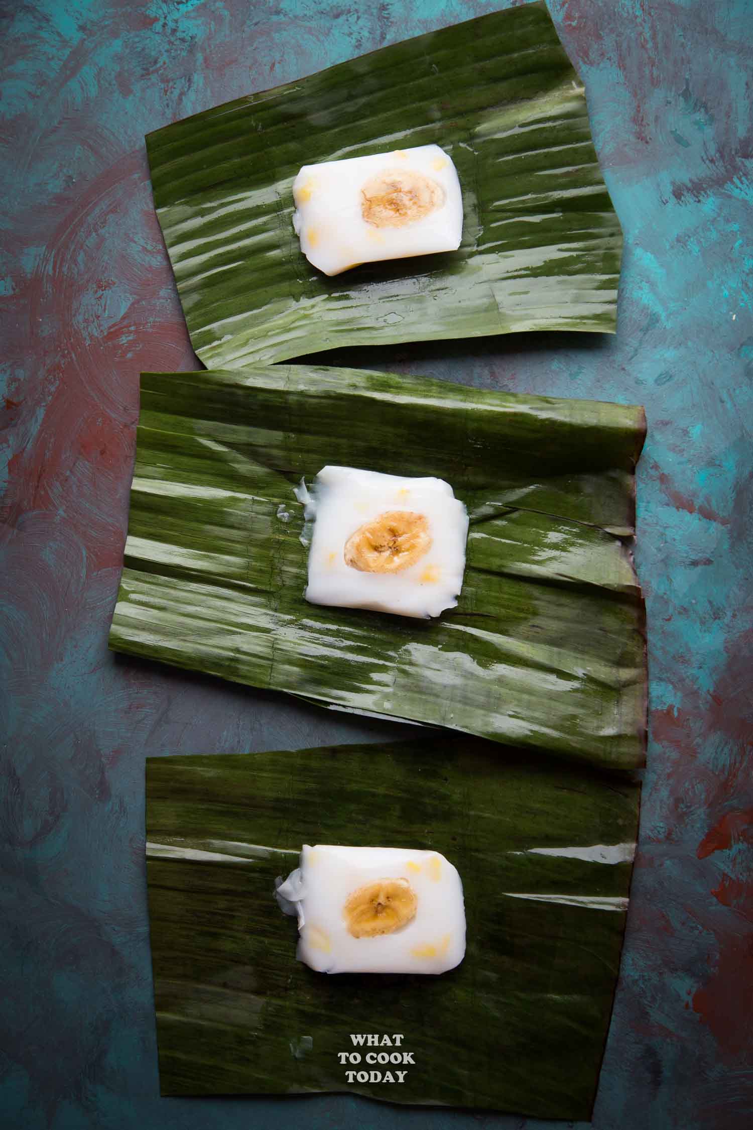 Hun kwe Pisang Nangka (Mung Bean Flour Banana Jackfruit Cake)