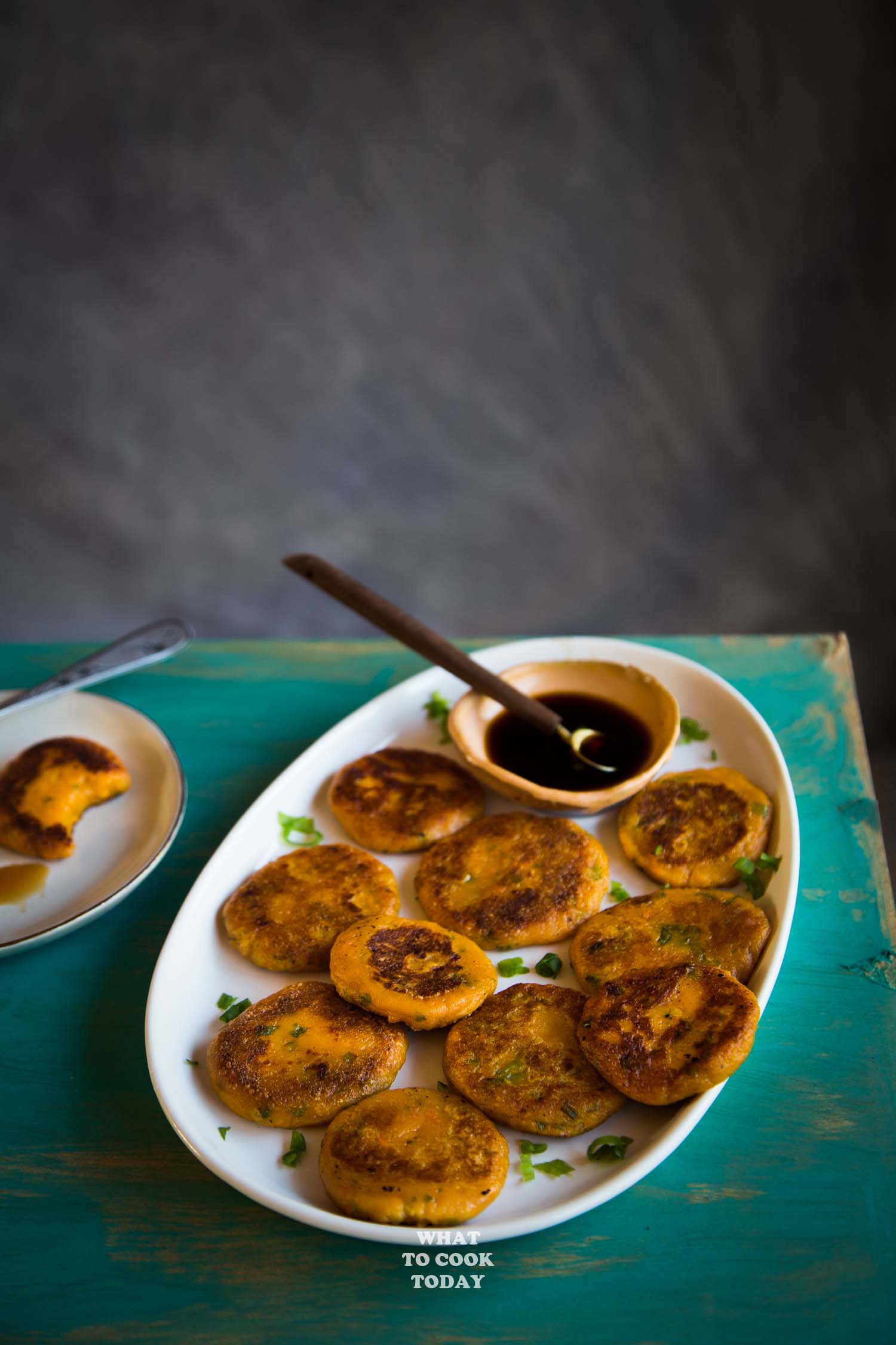 Savory Chinese Sweet Potato Pancakes #glutenfree #vegan #easyrecipe #appetizer #snack