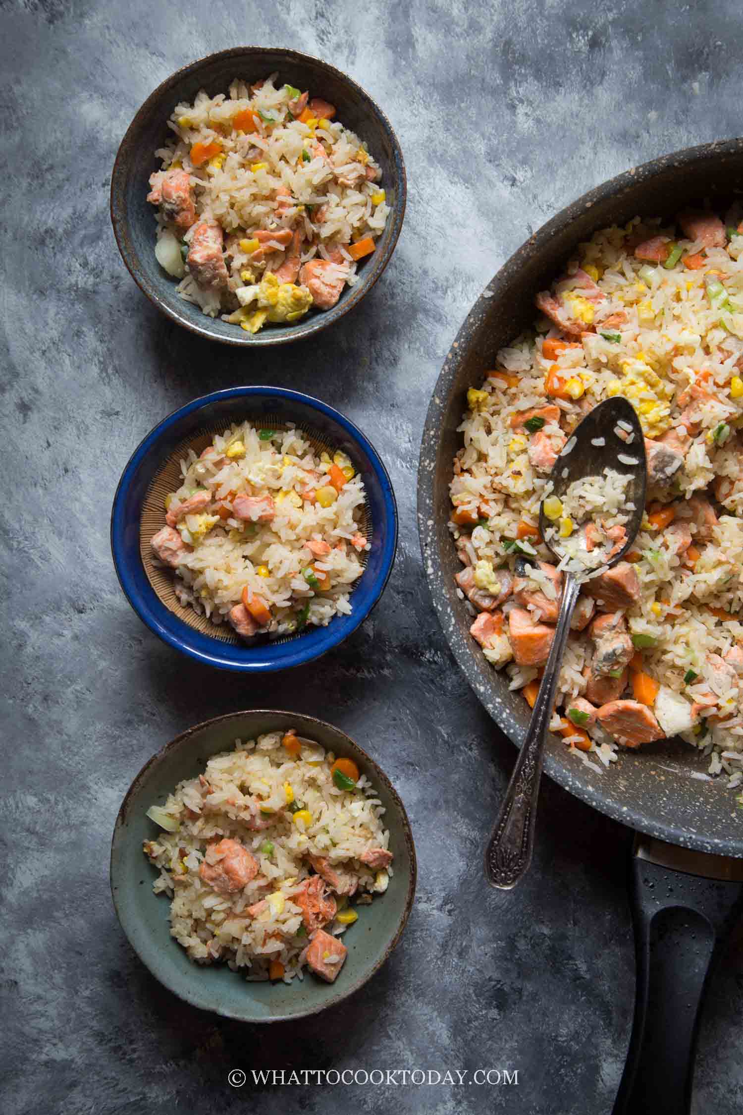 Easy One-Pan Miso Ginger Salmon Fried Rice