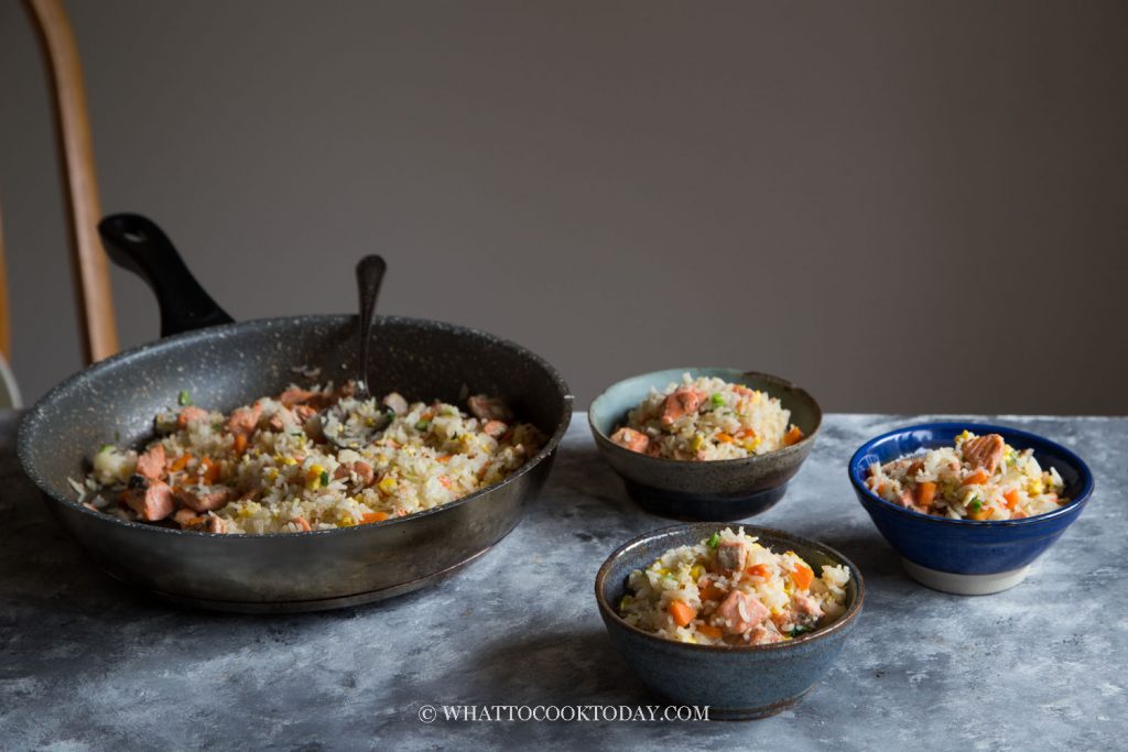 Easy OnePan Miso Ginger Salmon Fried Rice What To Cook Today