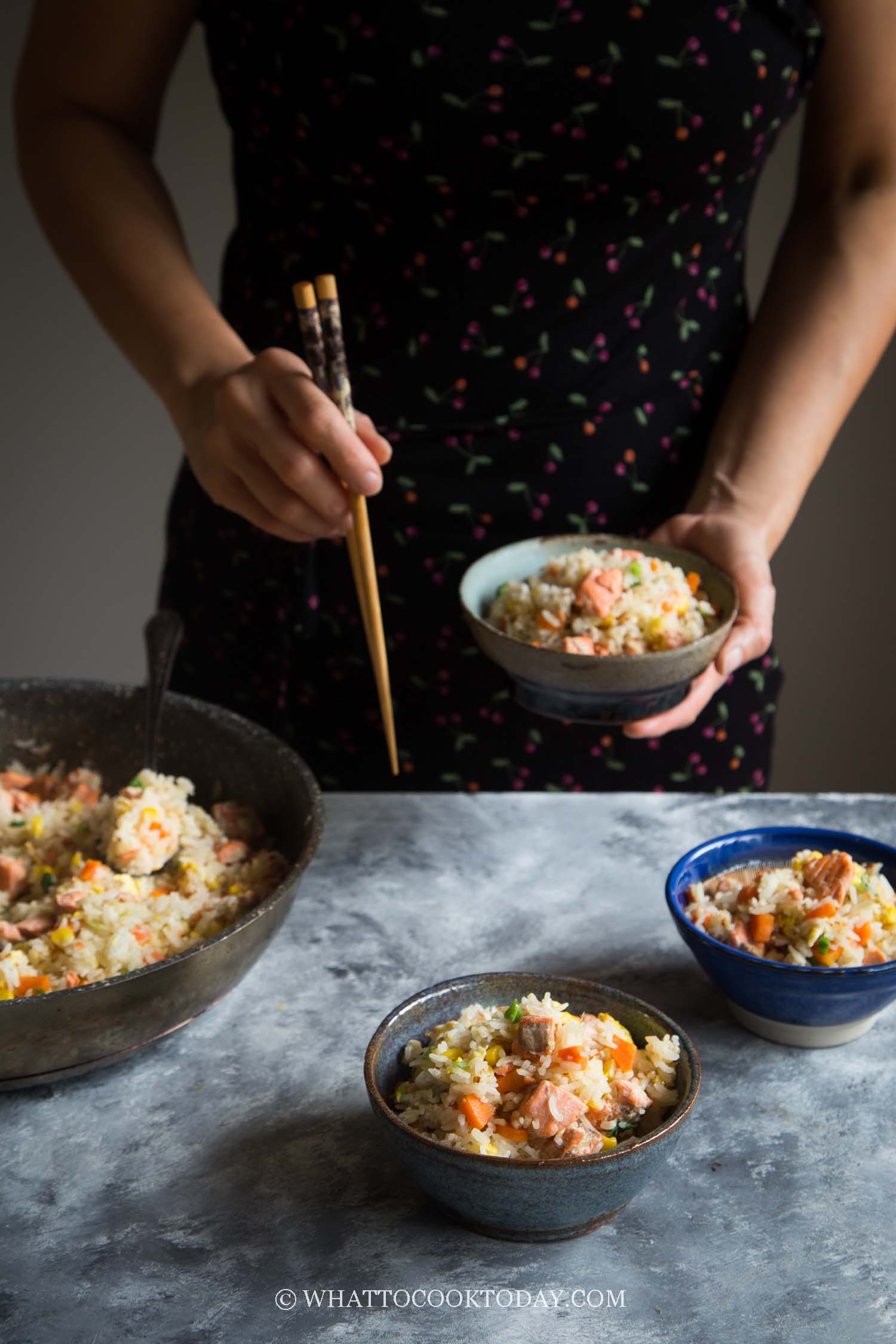 Easy One-Pan Miso Ginger Salmon Fried Rice - What To Cook Today