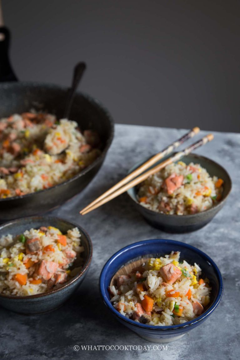 Easy OnePan Miso Ginger Salmon Fried Rice What To Cook Today