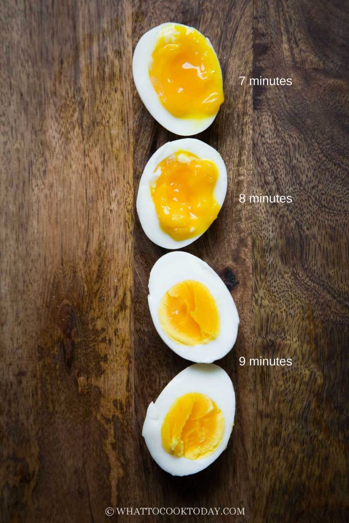 Huevos pasados por agua en 7 minutos con aderezo de edamame cremoso