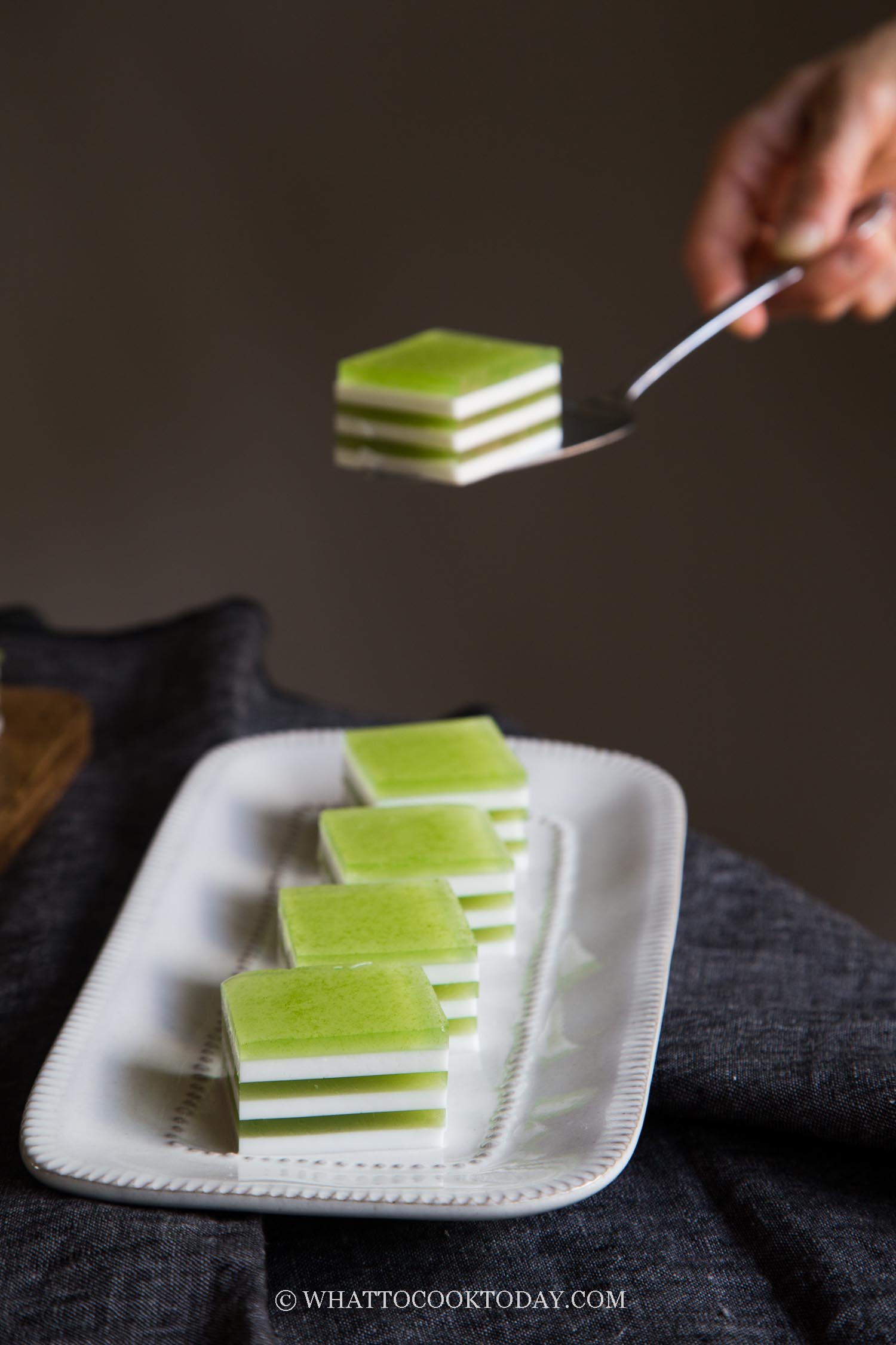 Coconut Pandan Agar Agar Layered Jelly Cake (Agar Agar Santan Lapis)