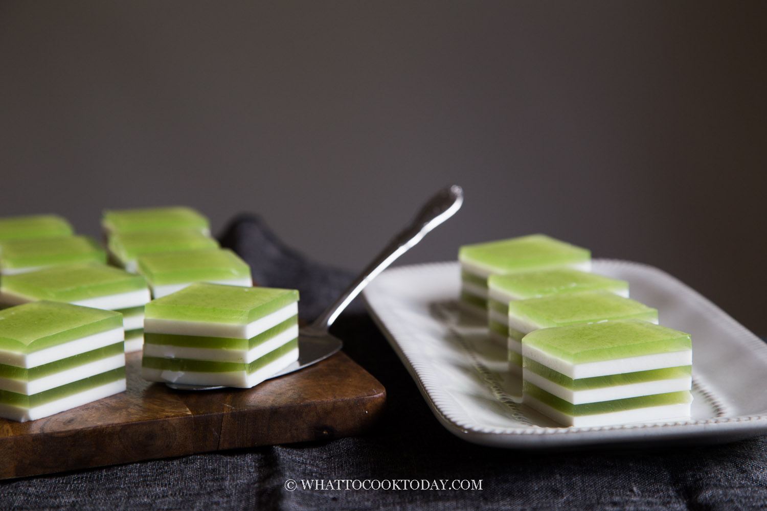 Coconut Pandan Agar Agar Layered Jelly Cake Agar Agar Santan Lapis