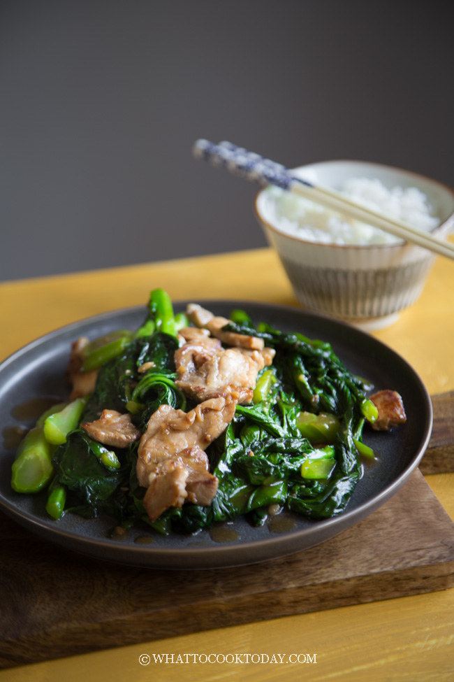 Stir-fried Gai Lan with Pork (Chinese Broccoli)