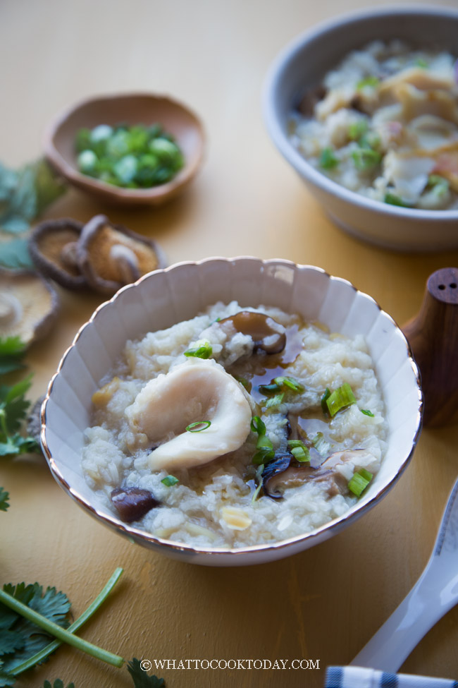 Dried Scallop Abalone Congee (Porridge) - What To Cook Today