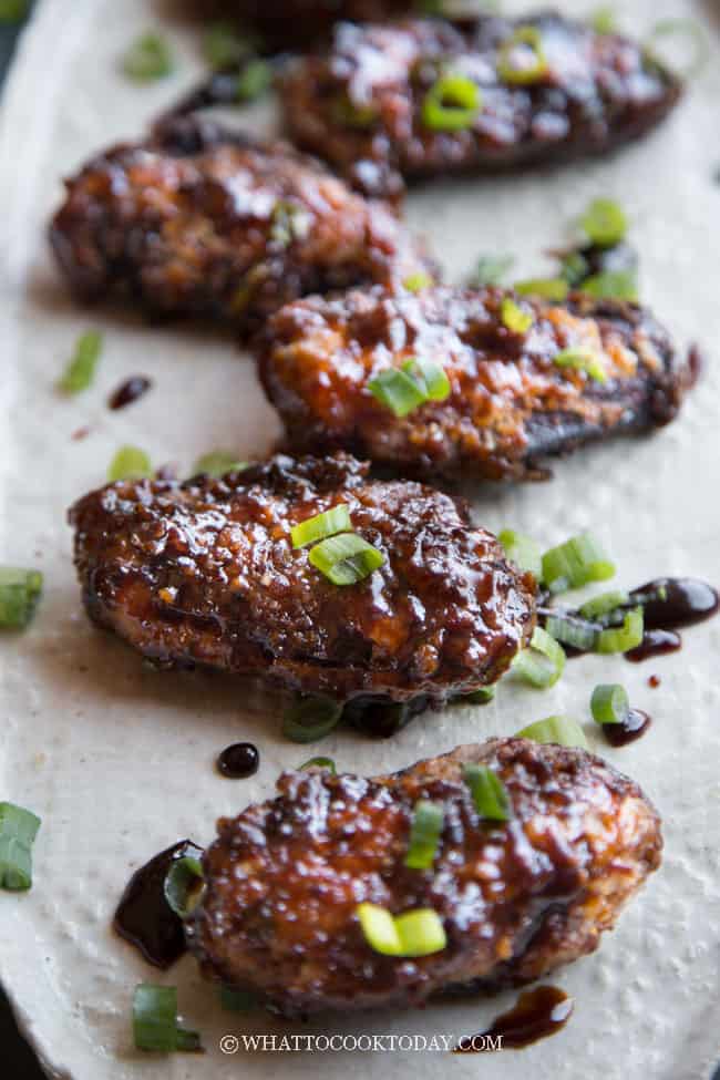 Twice-Fried Crispy Peking Chicken Wings with Jing Du Sauce 