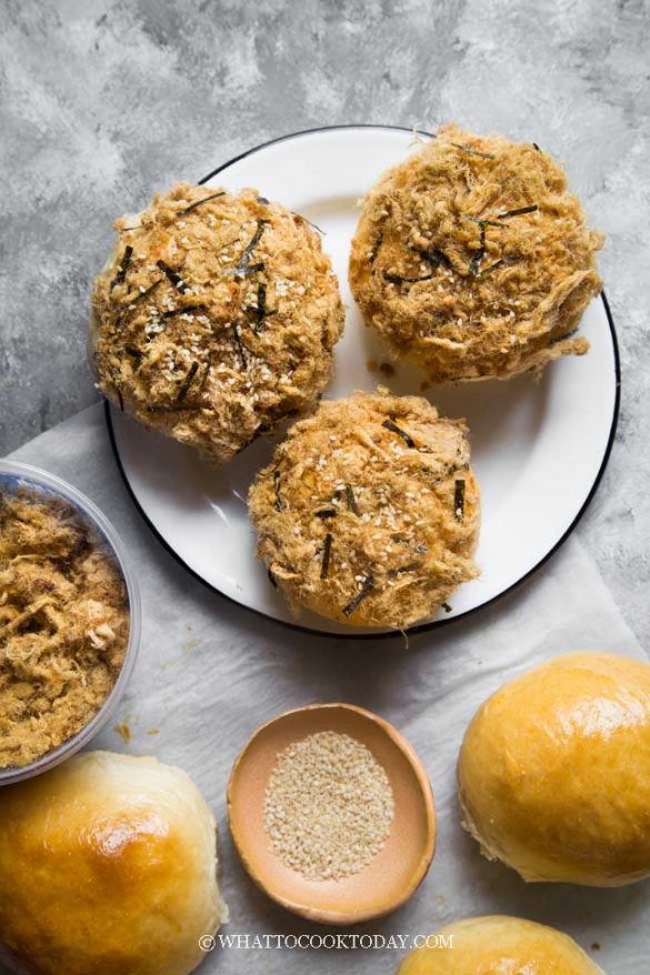Super Soft Pork Floss Buns (Tang Zhong Method)