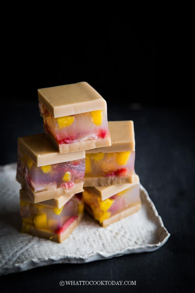 Rose Milk Fruit Cake | Agar Agar Fruit Cake - Spices N Flavors