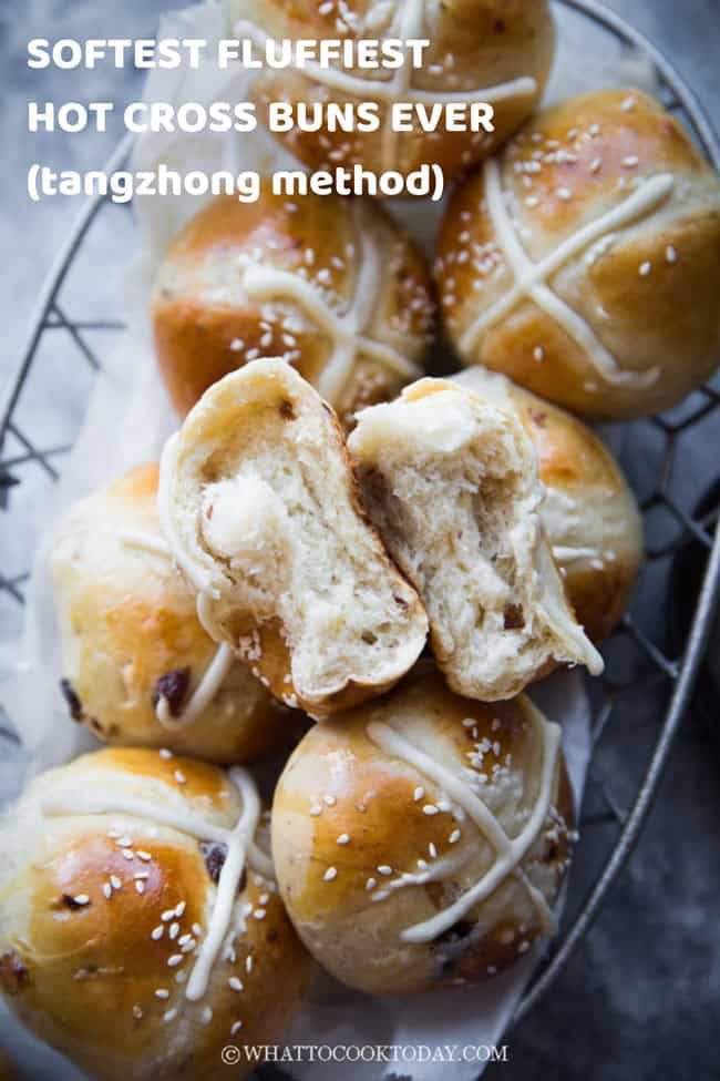 softest fluffiest hot cross buns ever! (tangzhong method)