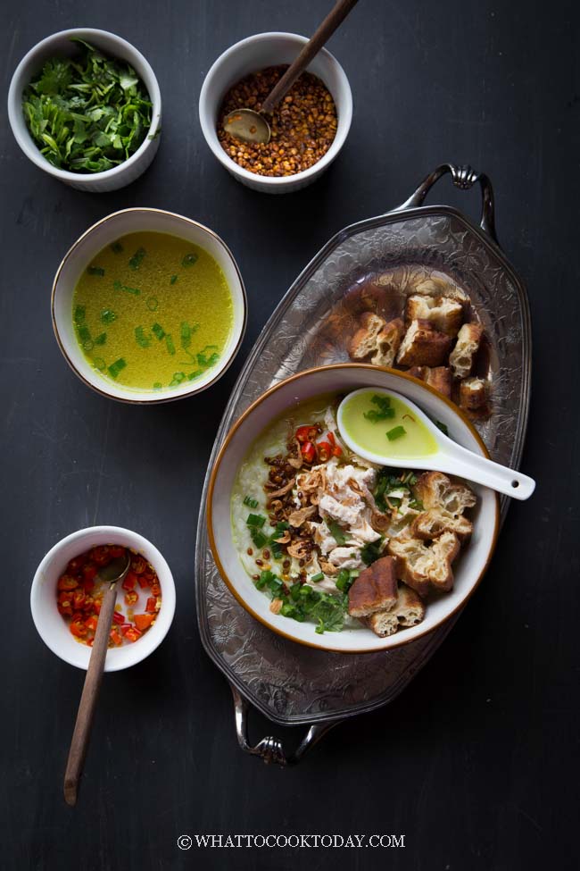 Bubur Ayam Betawi Kuah Kuning (Jakarta Chicken Rice Porridge)