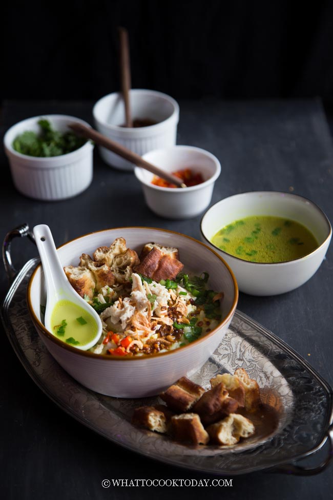 Bubur Ayam Betawi Kuah Kuning Jakarta Chicken Rice Porridge