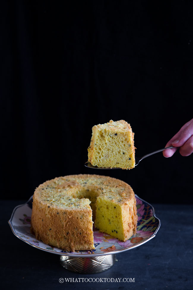 Perfectly Soft Fluffy Dragon Fruit Chiffon Cake