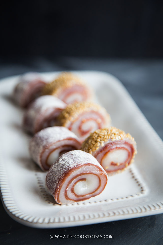 Mochi Gulung Steamed Mochi Rolls With Red Bean Paste