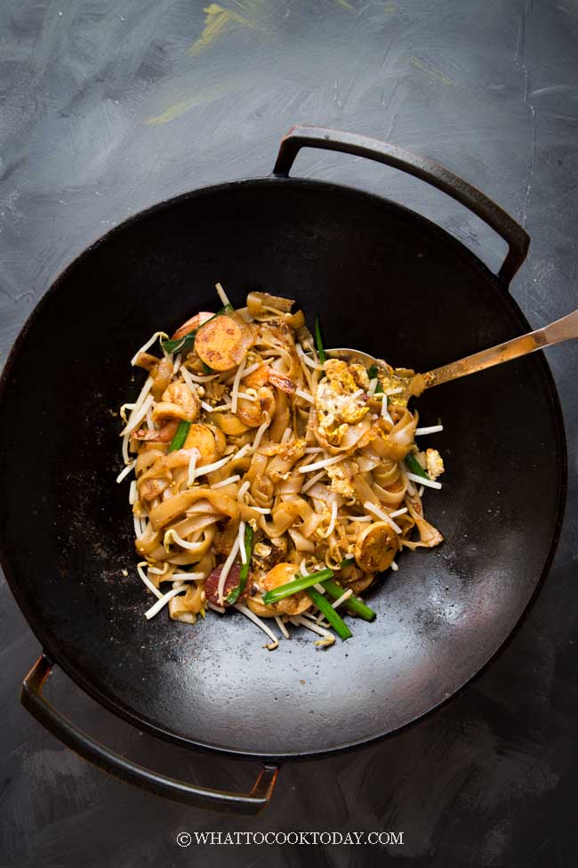 Penang Char Kway Teow (fideos de arroz planos salteados)