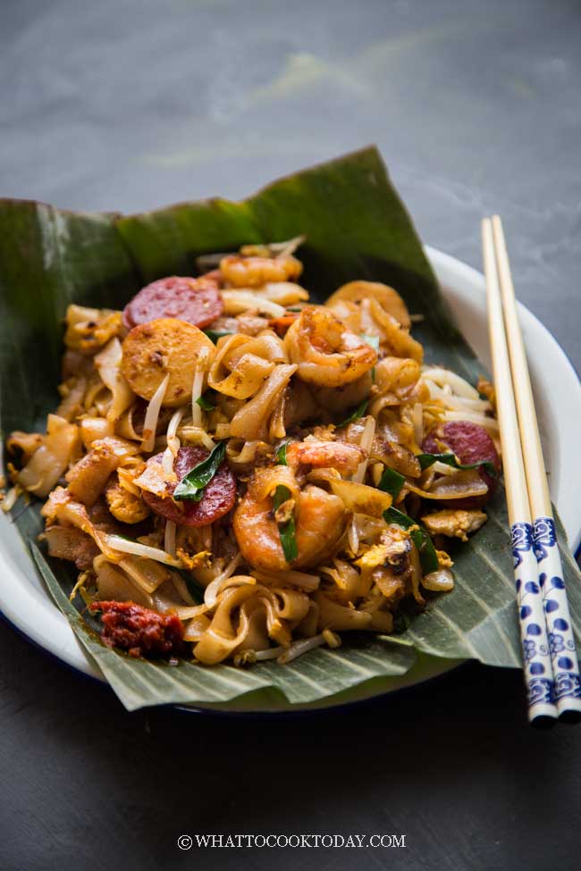 Penang Char Kway Teow (fideos de arroz planos salteados)