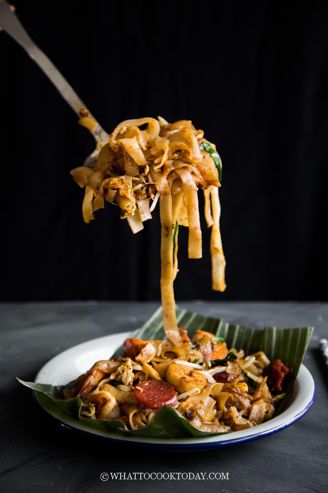 Penang Char Kway Teow (roergebakken platte rijstnoedels)