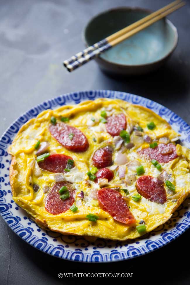 Easy Lap Cheong Omelette (Chinese Sausage Omelette)