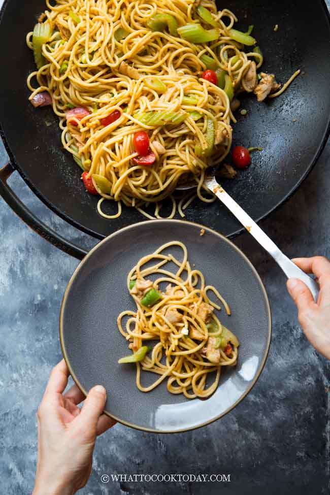 Super Easy Spicy Tom Yum Noodle Stir Fry