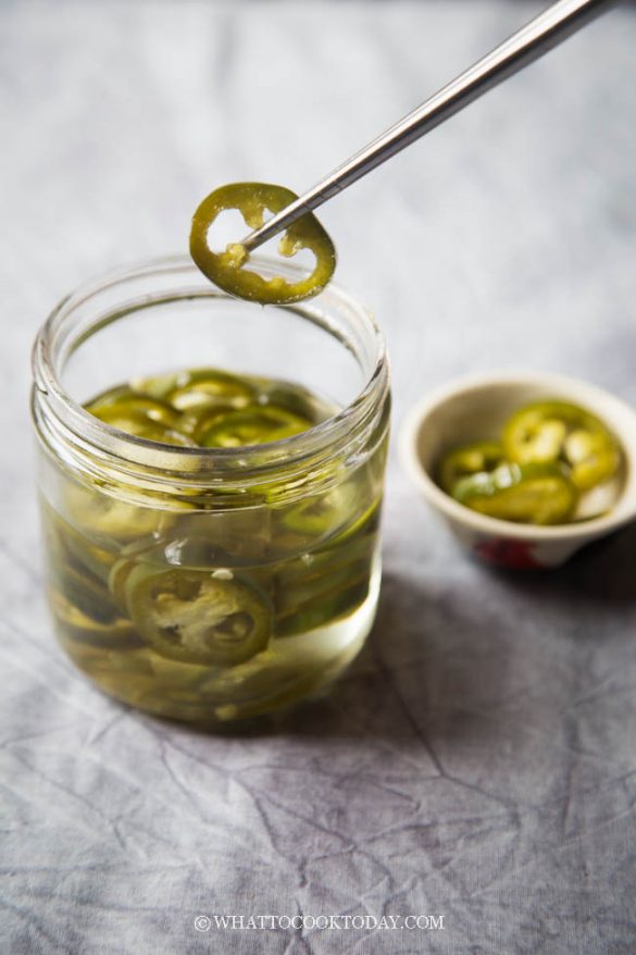 Asian QuickPickled Green Chilies