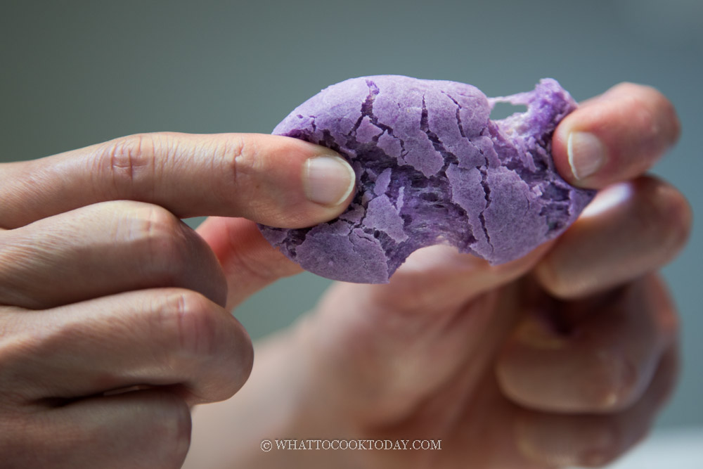 Easy No-Yeast Purple Sweet Potato Mochi Bread (Eggless)