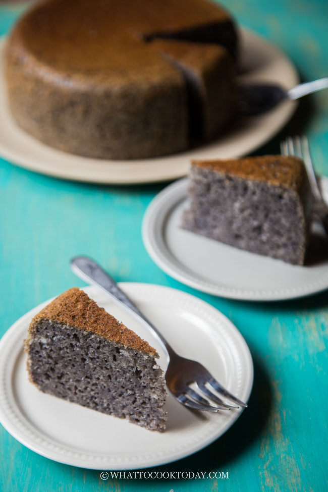 Black Glutinous Rice Chiffon Cake