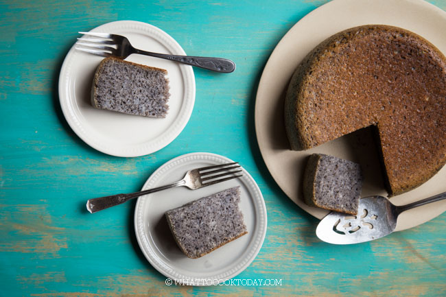 Gâteau Éponge Au Sésame Noir Sans Oeuf de Cuiseur à Riz Facile